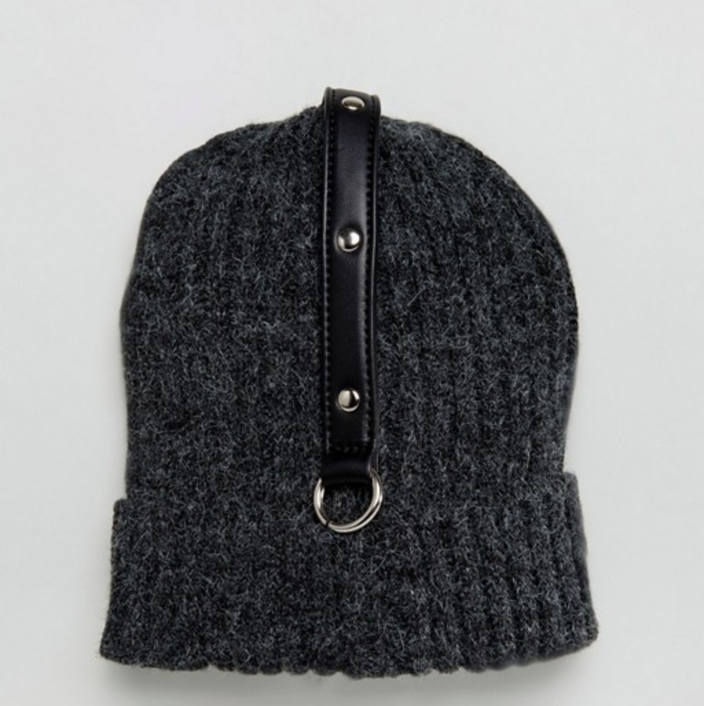 ASOS Shikumi Stud Ring Detail Knitted Beanie - Picture 2 of 6